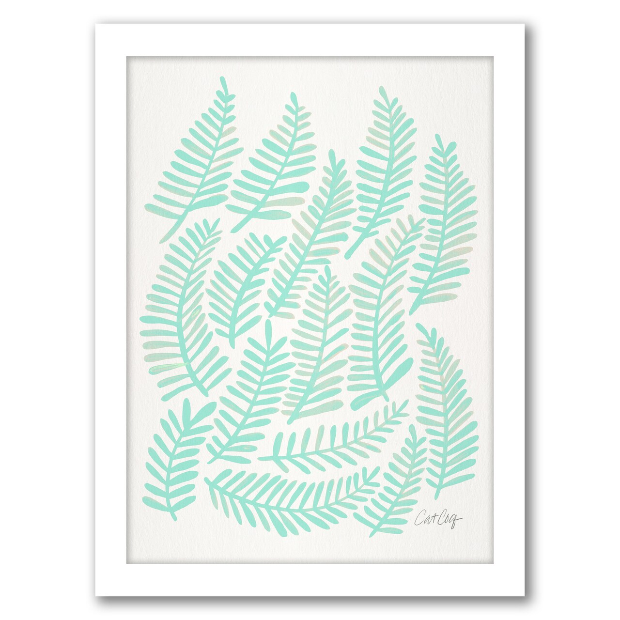 Fronds Mint by Cat Coquillette Frame  - Americanflat